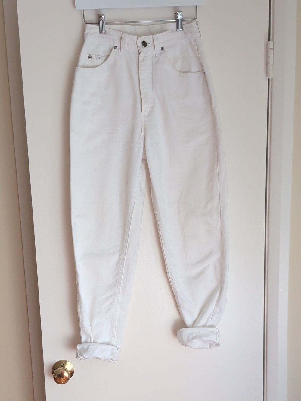 Lee White High-waisted Jeans Made In USA